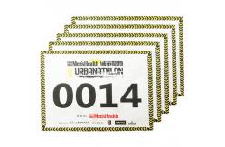 China Durable Neon Printed Race Numbers , Rectangular Reflective Marathon Running Bib supplier