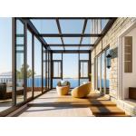 Class 5 Airtightness Aluminium Windows And Doors with Wooden Grain Surface Customized for sale