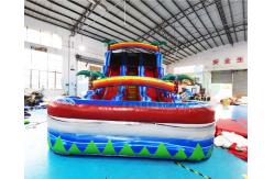 China Double Side Rainbow Bouncer Outdoor Inflatable Water Slides For Kindergarten supplier