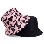 Fashion Summer Cotton Bucket Hat Cow Striped Print Hip Hop Panama Cap for sale