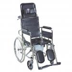 HealthCare Steel Folding Reclining Wheelchair , Removable Armrest Wheelchair for sale