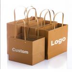 Household Storage Bags Custom Logo Kraft Paper Bag with Disposable Patch Handle for sale