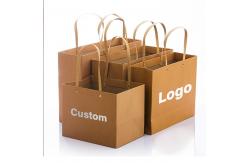 China Household Storage Bags Custom Logo Kraft Paper Bag with Disposable Patch Handle supplier