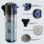 Fully Submersible Aquarium Internal Fish Tank Filter With 3 Stage Filtration Waterflow for sale