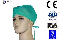 China PP SMS Disposable Medical Caps , Surgical Head Cap Comfortable With Back Ties supplier