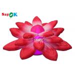 3.28ft Lobby Stage Decoration With Red Inflatable Lights Hanging Lotus for sale
