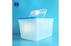 China Sturdy PP Clear Plastic Square Box With Scoop Pet Dog Food Feeding supplier