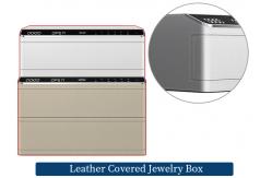 China Leather-Covered Small Jewelry Safe Box with Auto Pop-up & Metal Sliding Rail supplier