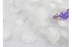 China Embroidered Net Lace Fabric With Polyester Silk Circle Pattern For Wedding Dresses supplier