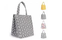 China Canvas Fabric Reusable Insulated Lunch Bag With Inner Pocket supplier