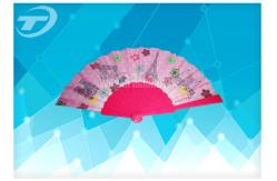 China Customized Fabric Folding Hand Fans , 23cm Fabric Folding Fans supplier