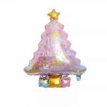 Wholesal Pink Christmas Tree Shaped Foil Balloon Self-sealing Reusable Ballon for Year Party Supplies Aluminum Film for sale