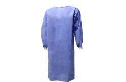 China Unisex SMS+PE 53GSM Disposable Ultrasonic Seaming Gown With Ties supplier
