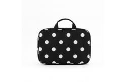 China Wave Point Print Polyester Travel Toiletry Bag supplier