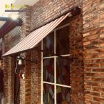 Drop Arm Remote Retractable Window Awnings  Polyester Acrylic Fabric