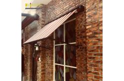 China Drop Arm Remote Retractable Window Awnings  Polyester Acrylic Fabric supplier