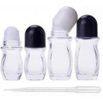 H6.85in D2.68in Glass Cosmetic Containers Round Octagonal Perfume Roller Bottles for sale