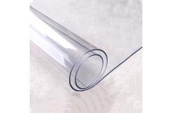 China Plastic PVC 140x100cm Dining Table Sheet Transparent Table Cover Roll supplier