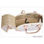  				Design Classic Dog Handbag Grid PU Quality Leather Pet Carriers 	        