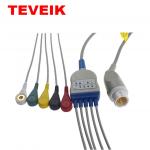 Mindray T5 T6 T8 Patient Monitor ECG Cable Round 12 Pin 3 Lead Wire Snap IEC TPU for sale