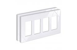 China Rectangular 4 Gang Screwless Wall Plate For Socket Switch Cover supplier
