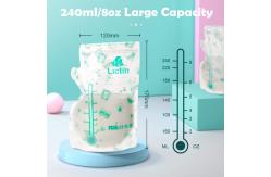 China 8.4oz Liquid Spout Bag , BOPP Double Zipper Seal Breast Milk Pouch supplier