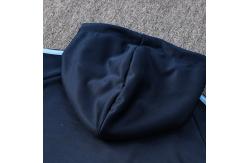 China Long Drawstring Football Training Tracksuit Sky Blue Jacket Set supplier