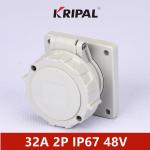 IP67 48V 32A 2 Pin IEC Low Voltage Industrial Power Socket Panel Mounted for sale