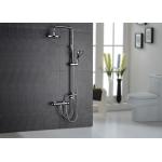 ROVATE Chrome Polished Rainfall Shower Set Double Handle Design Wall Mounted for sale