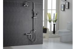 China ROVATE Chrome Polished Rainfall Shower Set Double Handle Design Wall Mounted supplier