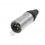 China Audio Video Equipment 10A Rated XLR Male Connector with Waterproof Silver-Plated Contacts and DMX Thread Coupling Shell factory