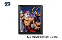 China Unique Designer Christmas Father 3d Picture , 30x40cm 3d Stock Wallpaper With Black Frame supplier