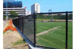 China Black Chain Link Gate , Chain Mesh Fencing Baseball Football Court Applied supplier