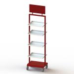 Movable 4 Layer Metal Plate Display Racks With Casters for sale