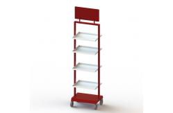 China Movable 4 Layer Metal Plate Display Racks With Casters supplier