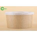 PE Lined Paper Food Bowls For Salad / Pasta PP White Lid 100% Eco Friendly for sale