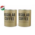 Foil Lined Silver Movable Cover Paper Canister For Coffee Packaging