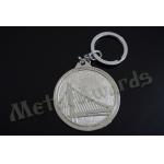 Circle Design Bridge Metal Key Chains Metal Key Fobs Hard Enamel Customize Logo