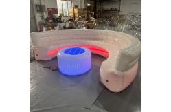 China Customized Airtight LED Inflatable Round Sofa Furniture Lounge Inflatable Sofa Chair With Table supplier