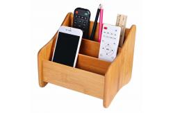 China Small Bamboo Office Supplies Wood Desk Organizer Storage Holder For Pen supplier