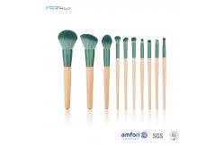 China Cosmetic Tools 10pcs Synthetic Makeup Brush Set With Wooden Handle supplier
