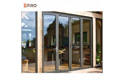China Tempered Glass Aluminum Folding Doors Australian Standards Patio Soundproof Bifold Doors supplier