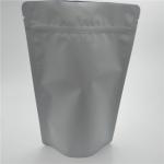 1lb Matte White Plastic Resealable Stand Up Coffee Pouch With Valve for sale