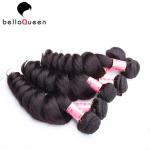 Unprocessed Indian Virgin Hair Loose Wave 1B Remy Full End Human Hair Weave
