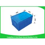 Attached Lids Folding Plastic Crates Big Capacity Transport Moving Eco - Friendly for sale