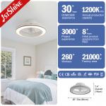 Low Profile Bedroom Dimmable LED Ceiling Fan With Remote 6 Speed Choice