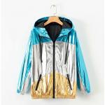 Fashion Mens Reflective Jacket / Womens Metallic Coat Plating Coating for sale