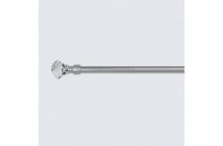 China 28mm Crystal Finial Extendable Metal Curtain Rod Set Adjustable Length supplier