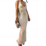Women Casual And Socialite Style Dresses Autumn And Winter Hollow Halter Knit Long for sale
