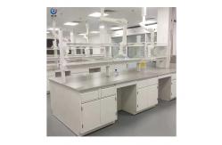 China Adjustable Shelves Lab Island Bench Epoxy Resin Top 2 Cabinets 4 Drawers supplier